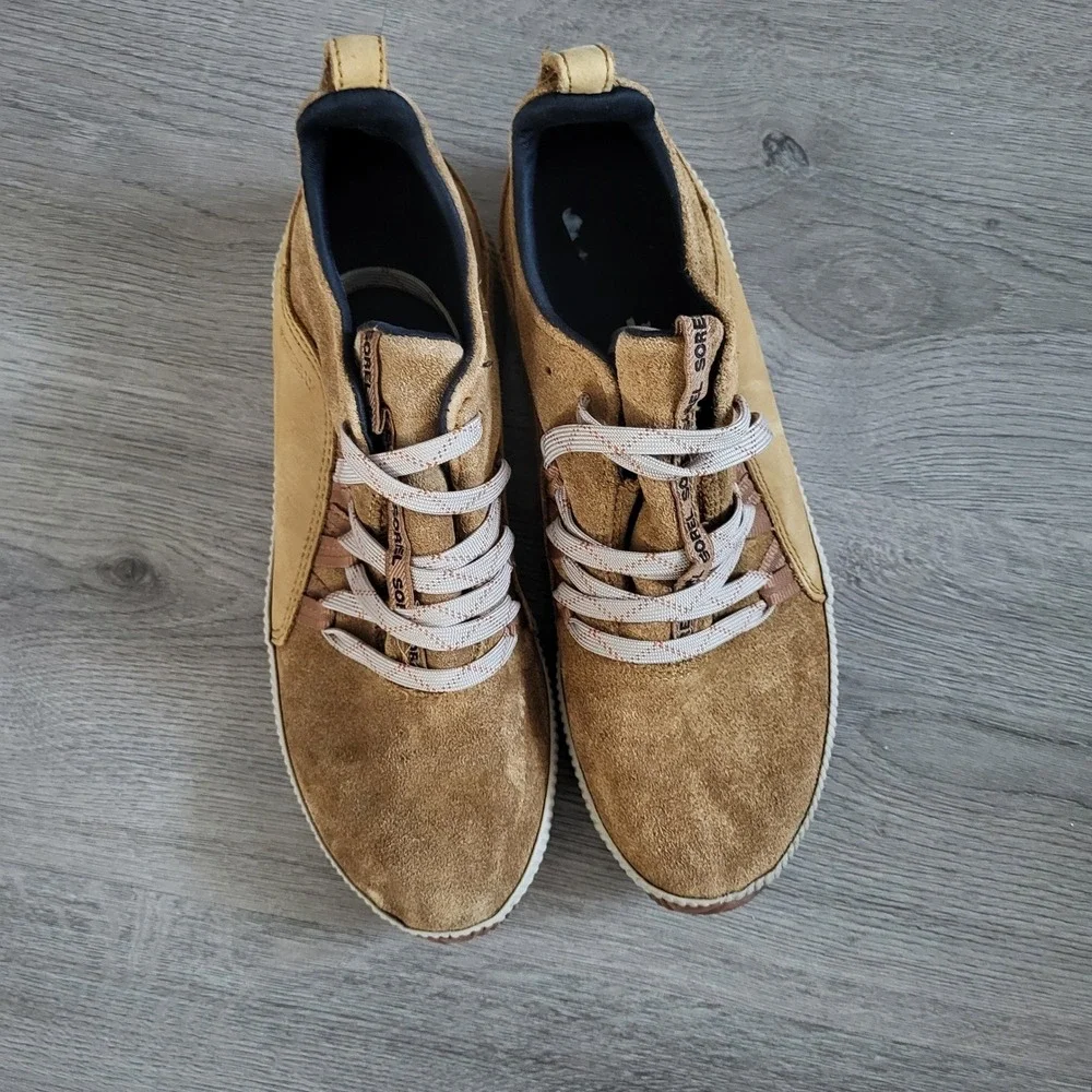 Sorel Out N About‎ Plus Sneakers Brown Suede Leather Low Top Shoes Womens 8.5
